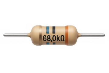 Electronic resistor component with color code and value