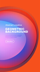 Obraz premium Vibrant abstract design features flowing geometric shapes, gradients. Text overlay invites further exploration. Modern, colorful presentation.