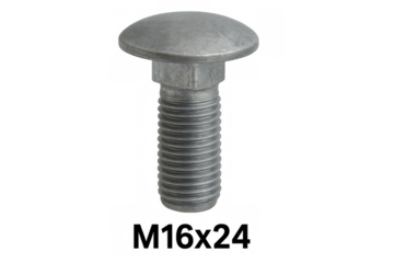 Metal carriage bolt with round head and square neck