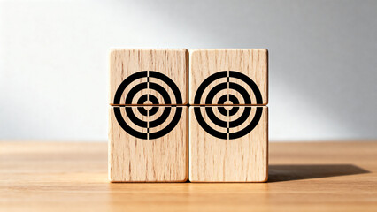 Wooden Blocks with Target Symbols