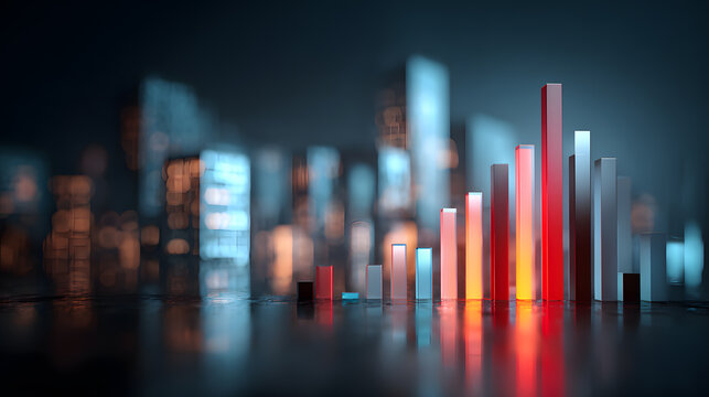 Bar chart light and shadow effects in urban night scenes