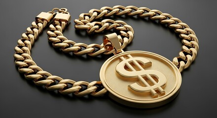 Gold Money Necklace Image.