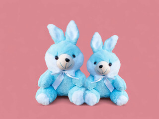 Pair of Blue Bunny Plush Toys