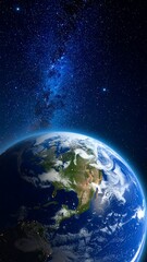 Obraz premium Earth From Space, Beautiful View.