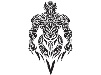 black and white alien tribal vector