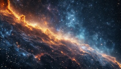 Fototapeta premium a vibrant cosmic tapestry of swirling nebulae and countless stars paints a breathtaking view of the interstellar medium.