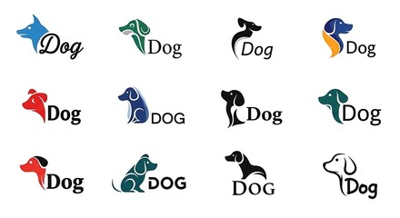 Naklejka premium Dog Logo Designs Collection.