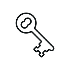 Key icon in outline design for privacy, password, and identity projects.