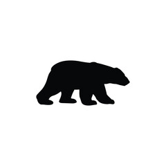 Silhouette of a polar bear on white background. Animal silhouette for graphics use. © Mubbashir
