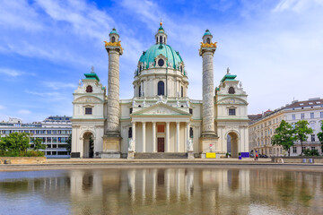 Vienna, Austria. St. Charles's Church (Karlskirche)
