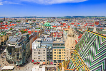 Vienna, Austria. Downtown view from St Stephen's Cathedral.