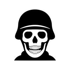 The skull icon. Black silhouette of a human skull. Vector illustration isolated on a white background for design and web.