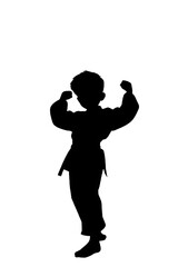 Silhouette of a man  illustration on white background
