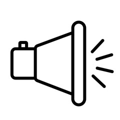 Megaphone or speaker icon. Announcement and marketing symbol in flat line vector style. business notice icon, illustration line vector icon