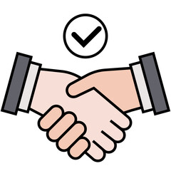 business negotiations icon, Handshake icon. Diversity, communication, Successful contract, Business agreement and partnership symbol in flat vector design.