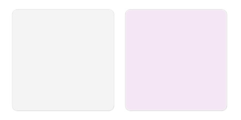  White and Purple Glass Square Buttons, Glassmorphism UI Elements on Transparent Background
