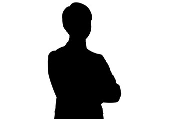 腕組みをする男性のシルエット2