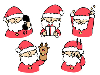 日めくりカレンダーをめくるサンタクロース