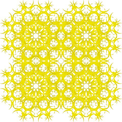 Seamless vector pattern with yellow floral elements and vintage decoration texture for textile design or wallpaper
