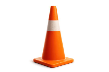 Orange traffic cone providing road safety and caution