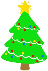 A festive Christmas illustration set featuring Santa Claus, Christmas trees, ornaments, gifts, and holiday decorations. Perfect for seasonal greeting cards, posters, and winter celebration designs.
