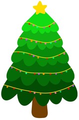 A festive Christmas illustration set featuring Santa Claus, Christmas trees, ornaments, gifts, and holiday decorations. Perfect for seasonal greeting cards, posters, and winter celebration designs.