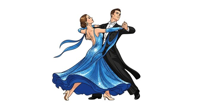 Romantic Waltz Dance Competition Vector Illustration