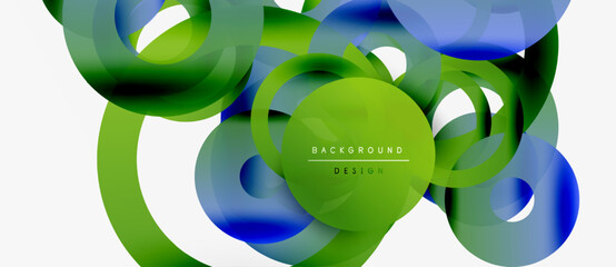 Abstract fluid shapes, green, blue hues. Dynamic composition creates modern background design. Smooth gradients, overlapping forms.