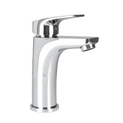 Elegant Monochrome Faucet Illuminated Against White Canvas. On a White or Clear Surface PNG Transparent Background