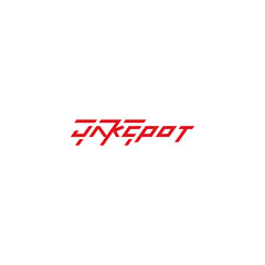 Jackpot text 777 logo design.