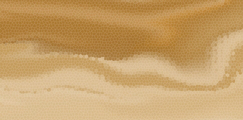 Wavy Brown Abstract Mosaic Glass Texture Background, Honeycomb Cell Pattern on Beige and Tan Surface, Modern Digital Stained Glass Art