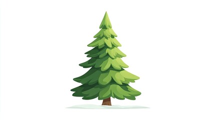 Illustration of a green christmas tree isolated on white background