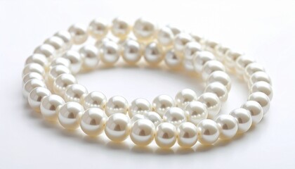 Three concentric circles of white pearls&mdash;small to large&mdash;rest on flat surface. A metaphor for refinement and the choreography of grace through layered symmetry and luminous restraint.