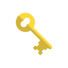 Key icon in vibrant color for digital protection, password, and lock visuals.