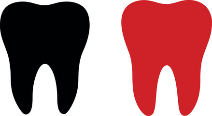 Teeth vector icon, Dental health illustration, Molar and dentist silhouette