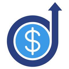 Dollar Up  Icon Element For Design
