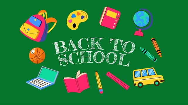  Fun back to school element template animation