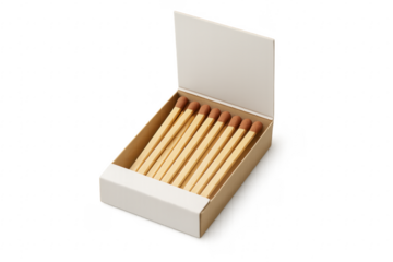 Matchbox opening showing wooden matches inside box