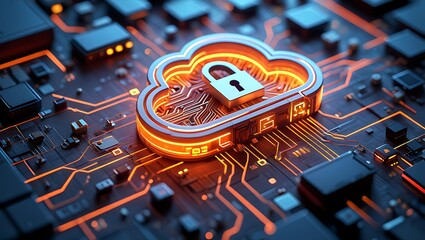 Digital Cloud Security Shield Protecting Information Technology Networks
