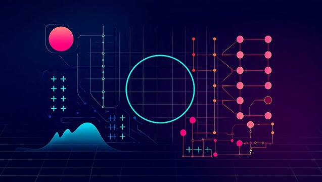 Abstract Digital Data Visualization and Network Connection Concepts