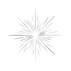 Obraz premium Vintage Sunburst Radiating Light Beams Graphic Element Hand Drawn Starburst Illustration