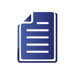 Modern blue gradient document file icon symbol for digital data and information management
