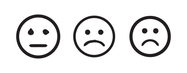 Vector Illustration of Worried and Depressed Faces