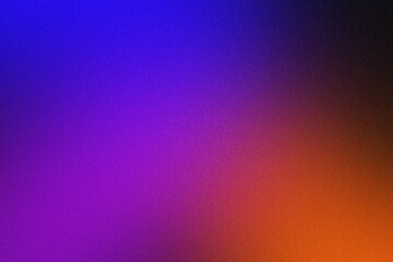 Black blue pink orange summer glowing grainy gradient background with noise texture abstract poster design