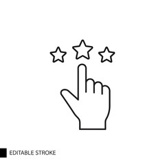 Obraz premium Vector illustration of hand clicking stars rating icon