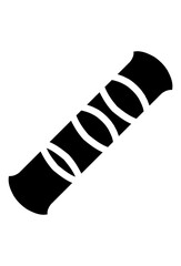 Abstract bamboo section with rings. Bamboo section. Graphic design of bamboo. Modern simple bamboo icon, black and white.