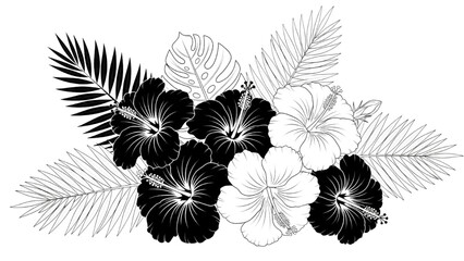 Flower Silhouettes Set – Black Floral Vector Illustration Isolated on White Background AI EPS PNG JPEG