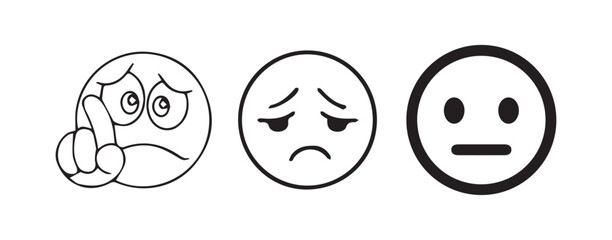 Vector Sad Face Icons for Mood Expression