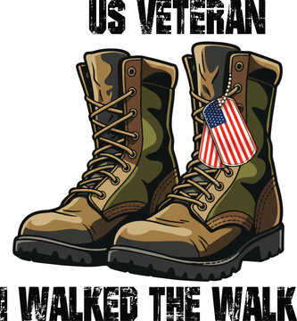 U.S. Military Boots Veterans Day Vector Art