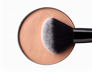 round face makeup brush for powder blush application cut out transparent